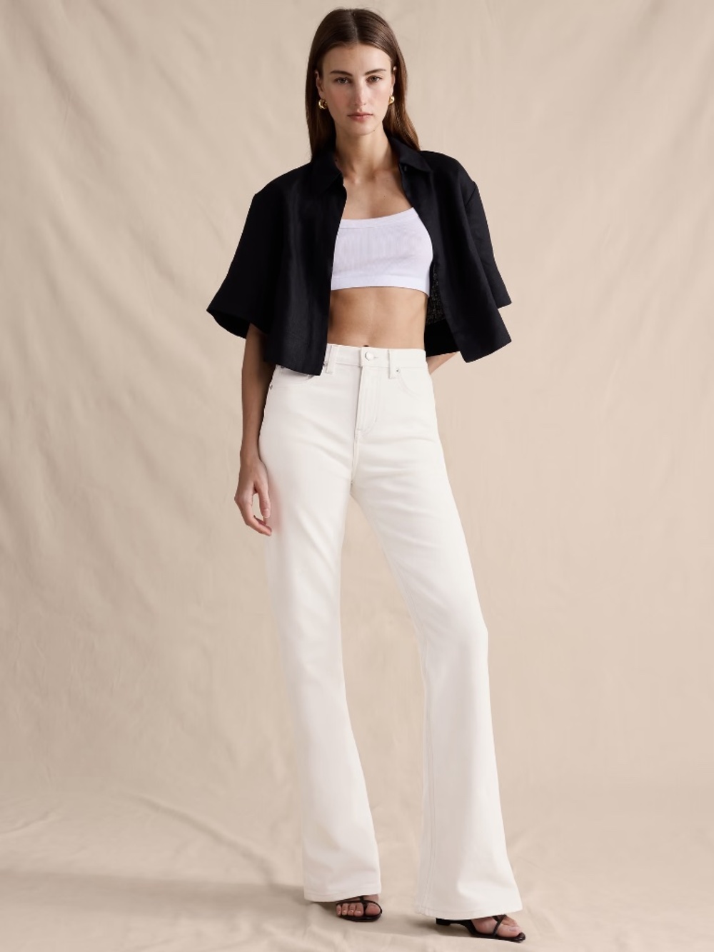 Banana Republic Mid-Rise Bootcut White Jeans